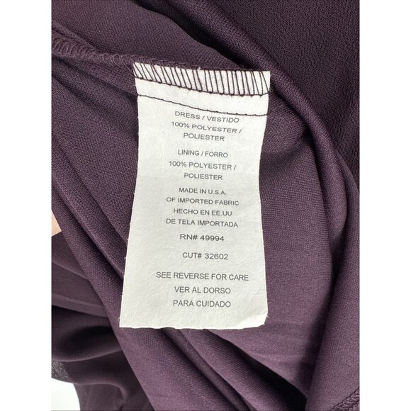 New R&M Richards Women's Size 14 Purple Sleeveless Beaded A-Line Cocktail Dress - Picture 9 of 10